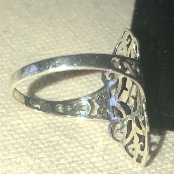 Sterling Silver .925 NWT Dainty Filigree Ring Wms Sz 10 - Picture 11 of 14